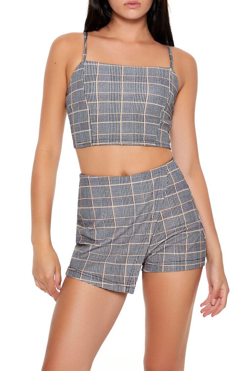 Plaid Cropped Cami & Skort Set | Forever 21 Product Image