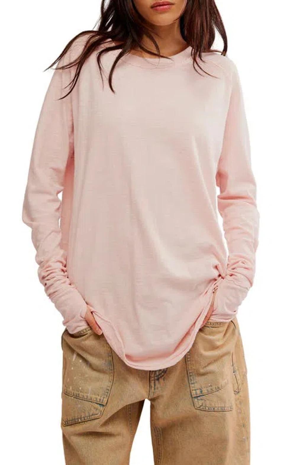 We The Free Arden Extra Long Cotton Top In Pink Lotus Product Image