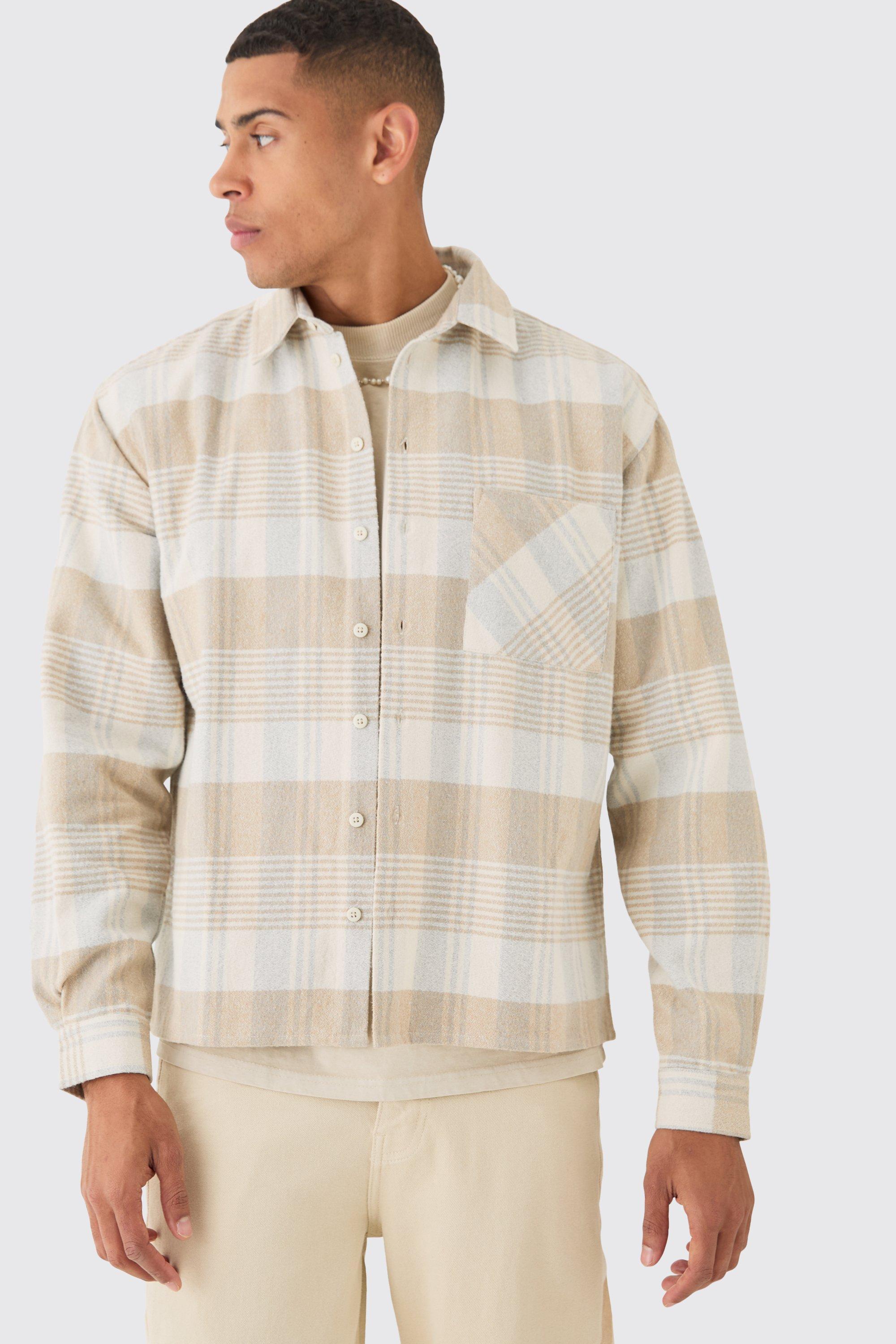 Boxy Flannel Shirt | boohooMAN USA Product Image