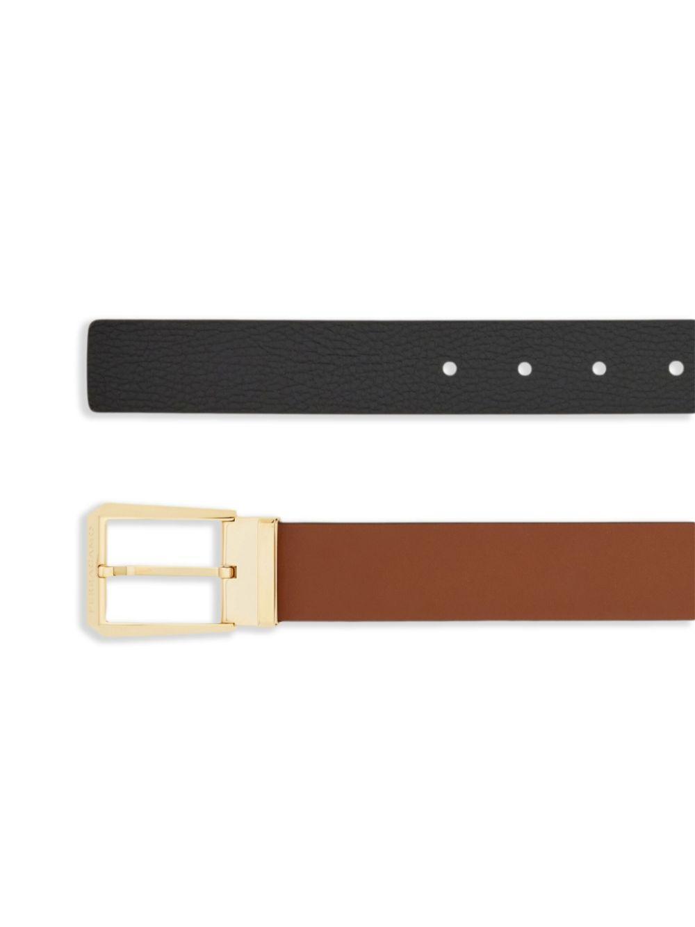 FERRAGAMO Reversible Leather Belt In Brown Product Image