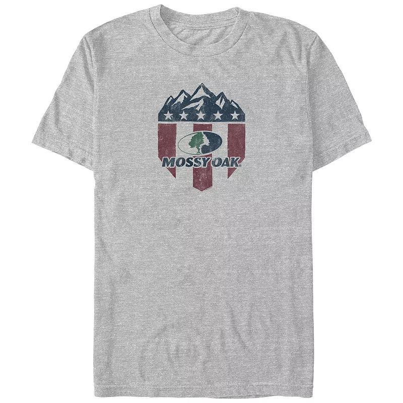 Big & Tall Mossy Oak Americana Badge Graphic Tee, Mens Athletic Grey Product Image