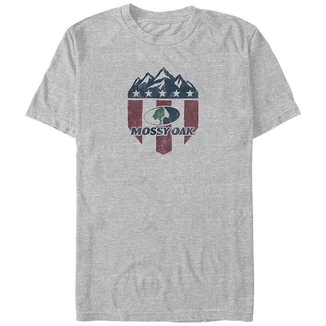 Big & Tall Mossy Oak Americana Badge Graphic Tee, Mens Athletic Grey Product Image