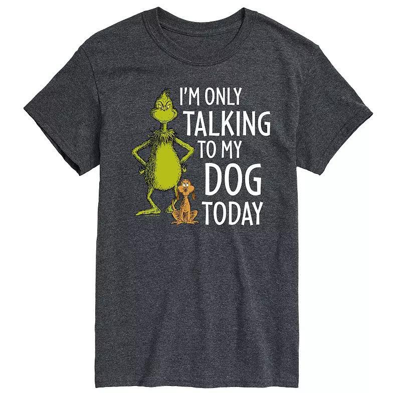 Big & Tall Dr. Seuss Grinch Talking To My Dog Today Graphic Tee, Mens Product Image