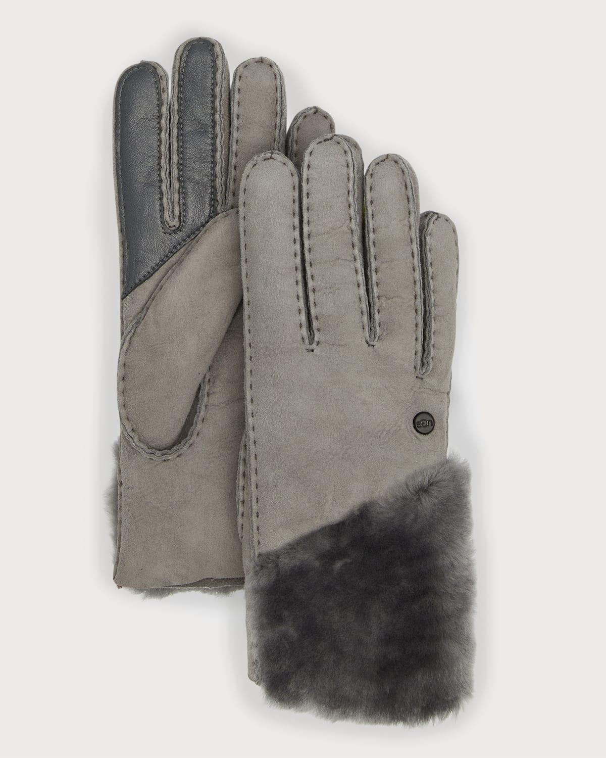 Sheepskin & Shearling Gloves With Zipper Product Image