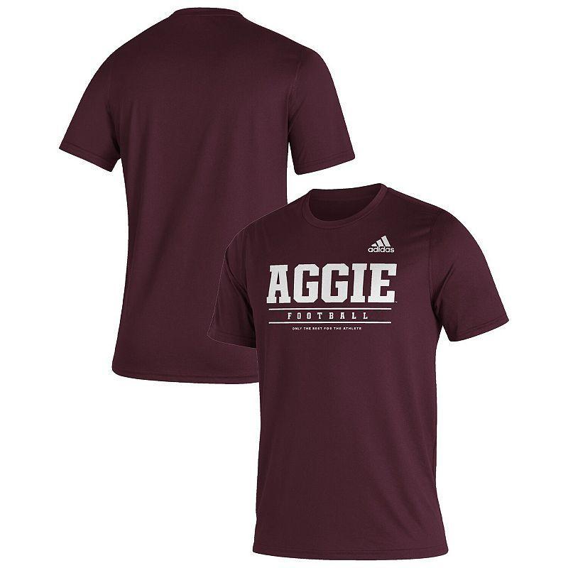 Mens adidas Maroon Texas A&M Aggies Sideline Football Locker Practice Creator Aeroready T-shirt Product Image