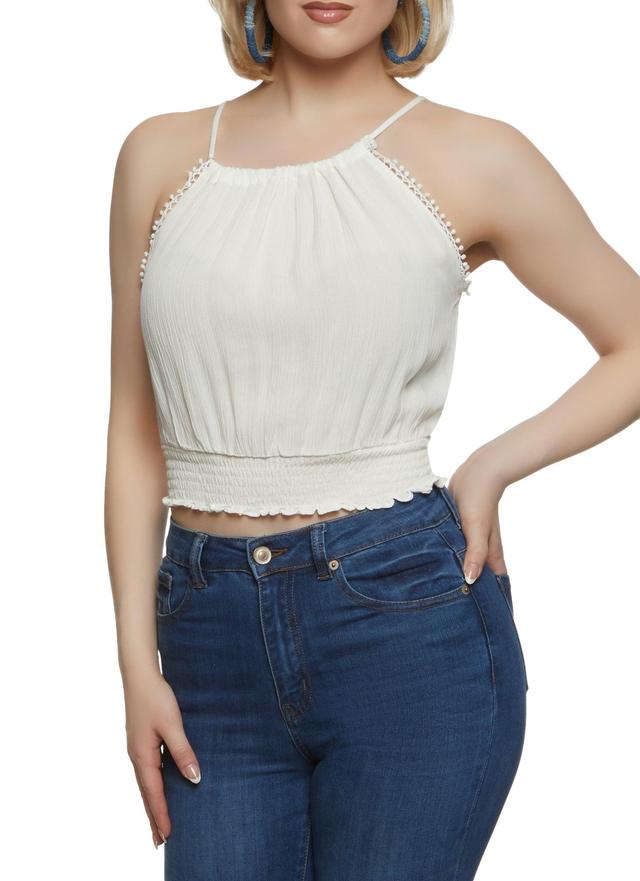 Womens Smocked Waist Halter Top Product Image