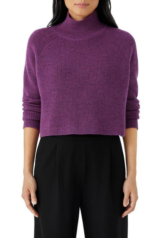 Eileen Fisher Merino Wool Crop Turtleneck Sweater Product Image