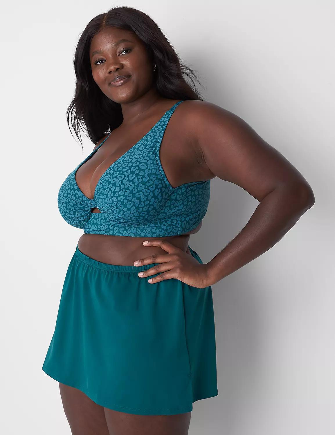 Lane Bryant Slitted Swim Skirt 36 Forest Product Image