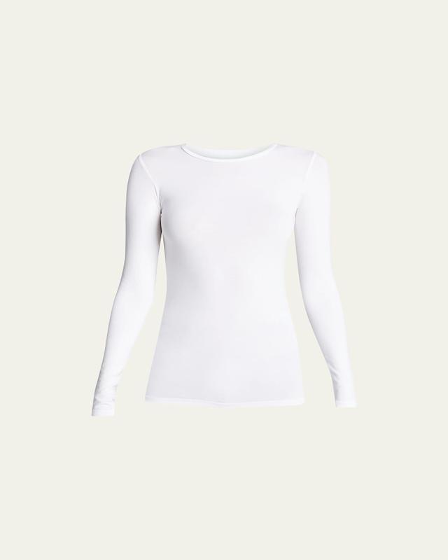 Womens Soft Touch Crewneck Long-Sleeve Top Product Image