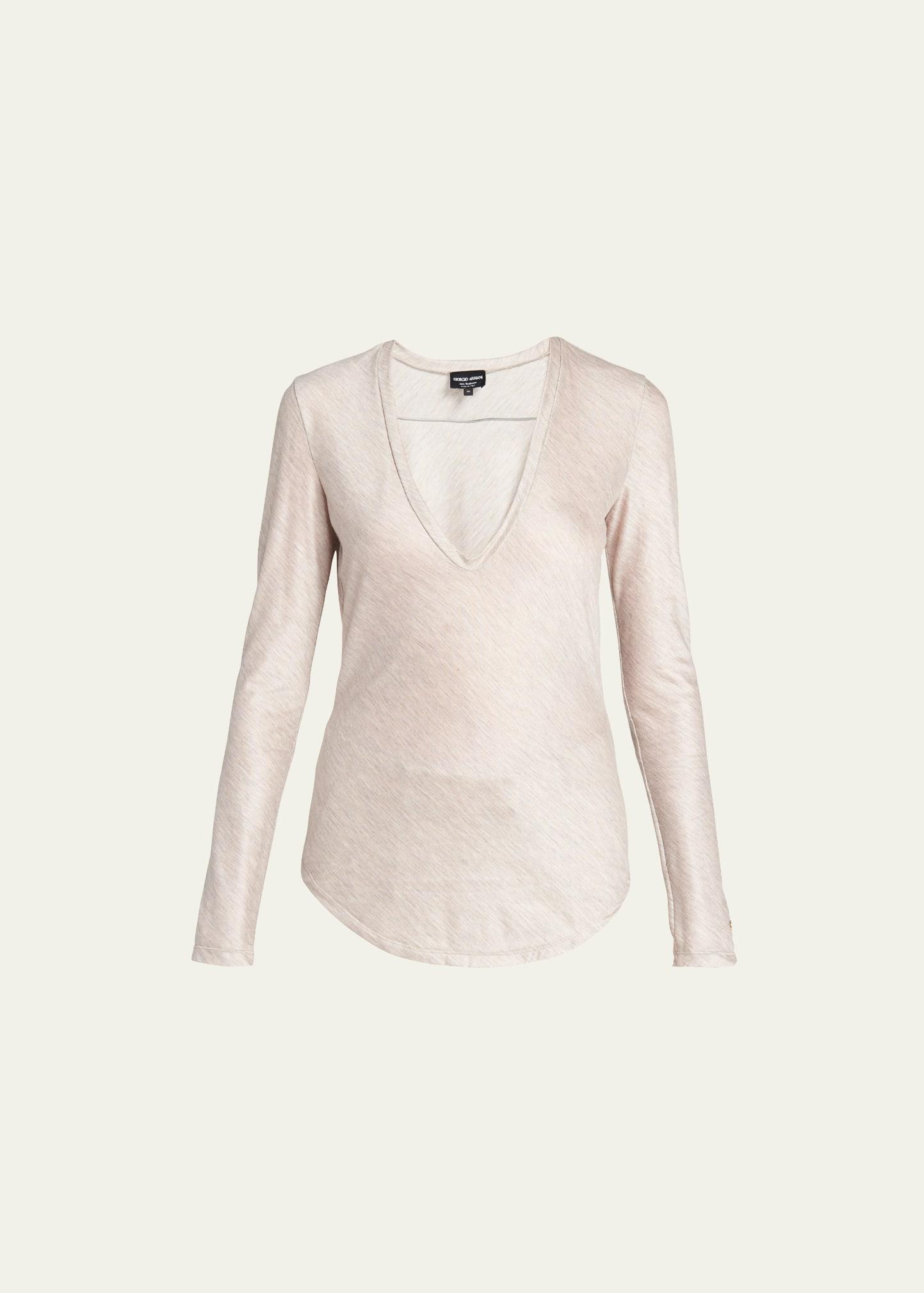 Womens Cashmere V-Neck Top Product Image