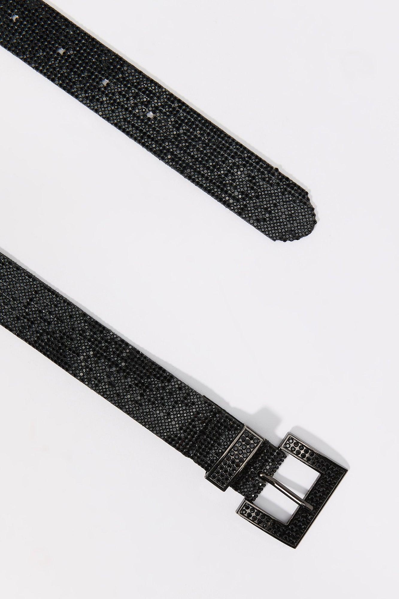 Rhinestone Square Buckle Belt Female Product Image