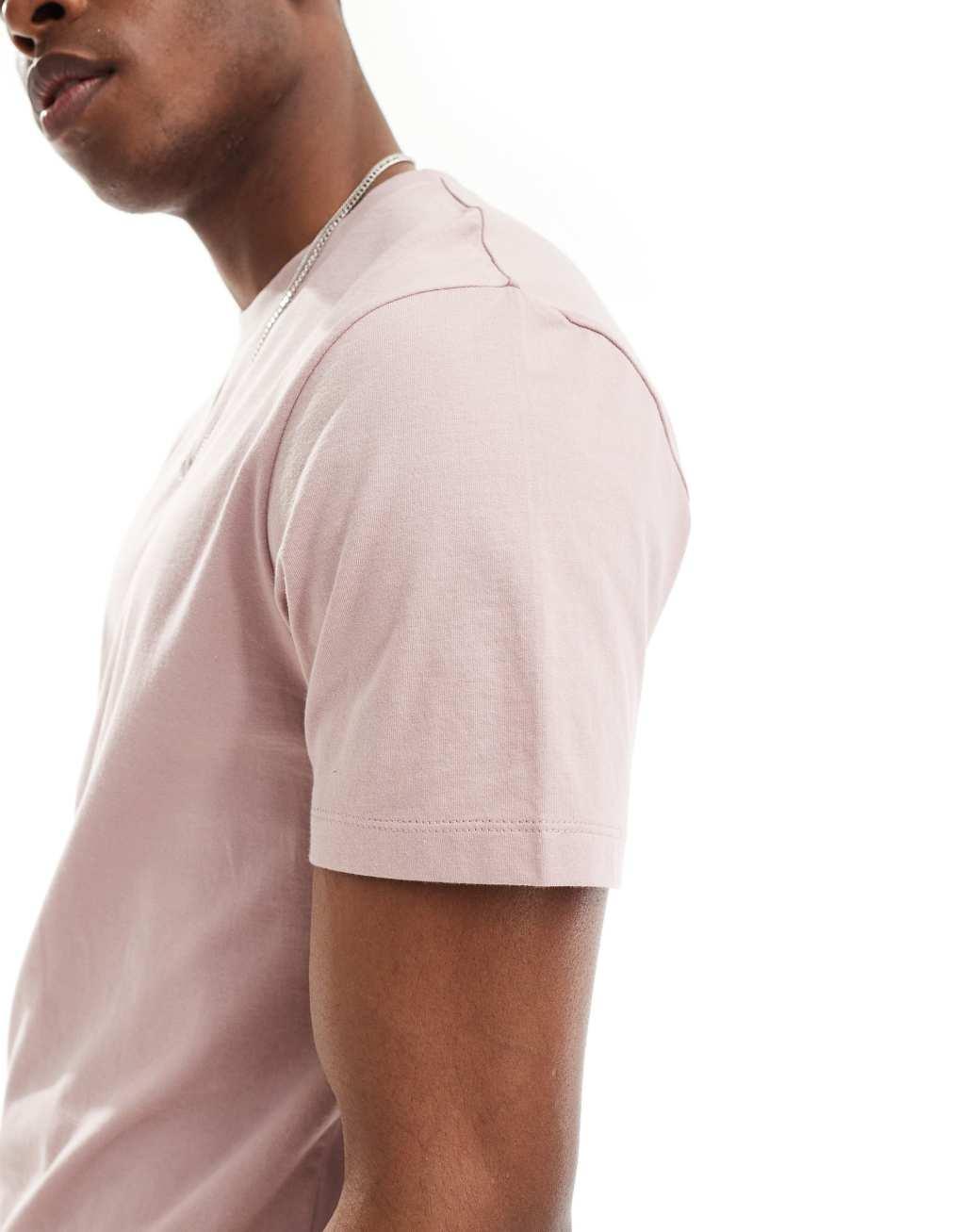 ASOS DESIGN essential crew neck t-shirt in pink Product Image