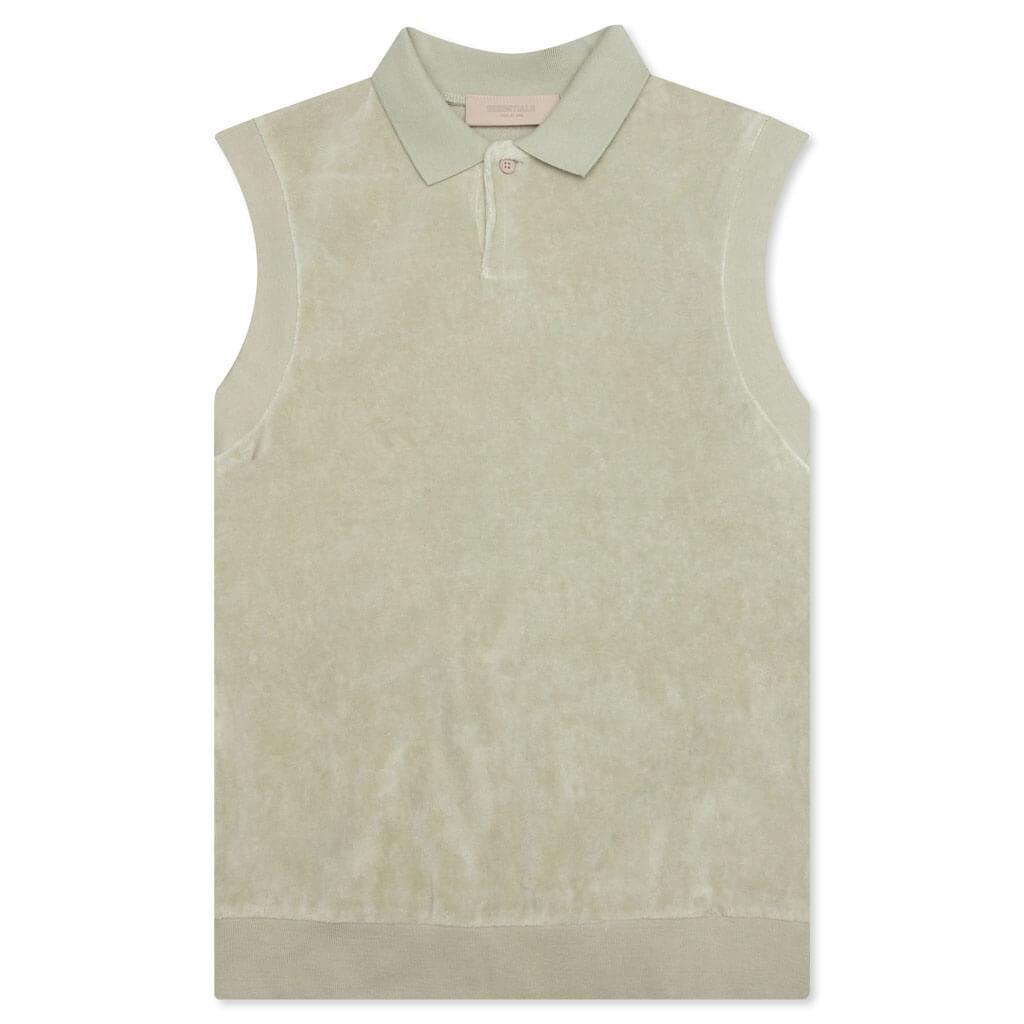 Essentials Women's Velour Sleeveless Polo - Seafoam Female Product Image