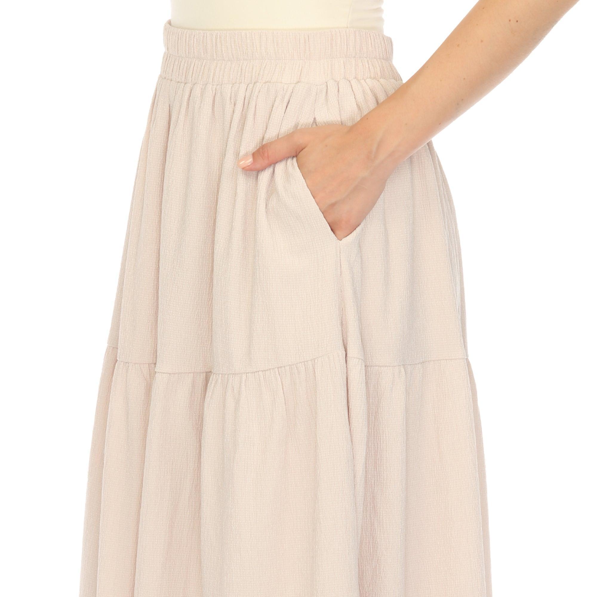 Pleated Tiered Maxi Skirt Product Image