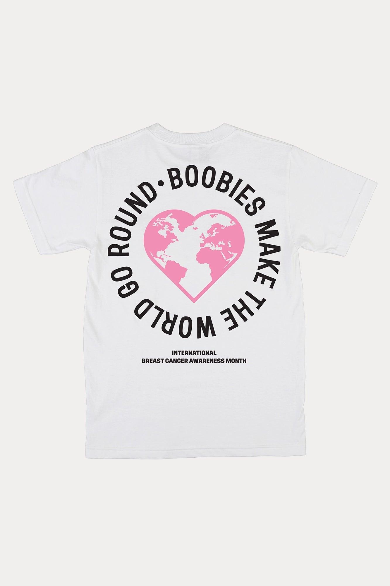 Boobies Make The World Go Round Tee - White Product Image