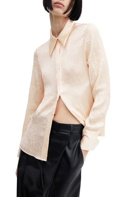 MANGO - Satin finish flowy shirt ecruWomen Product Image