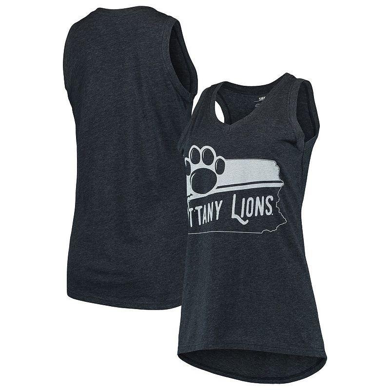 Womens Pressbox Penn State Nittany Lions Ferris Melange V-Neck Tank Top Blue Product Image