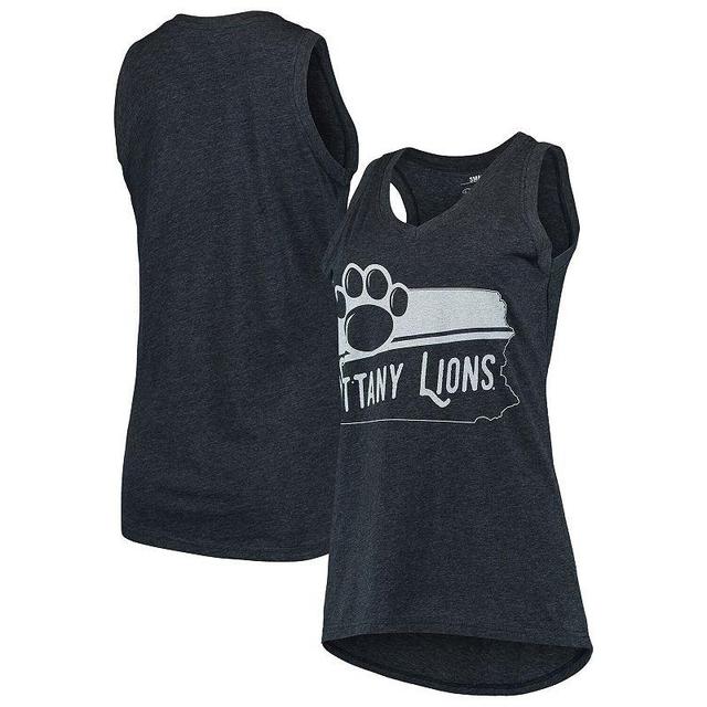 Womens Pressbox Penn State Nittany Lions Ferris Melange V-Neck Tank Top Blue Product Image