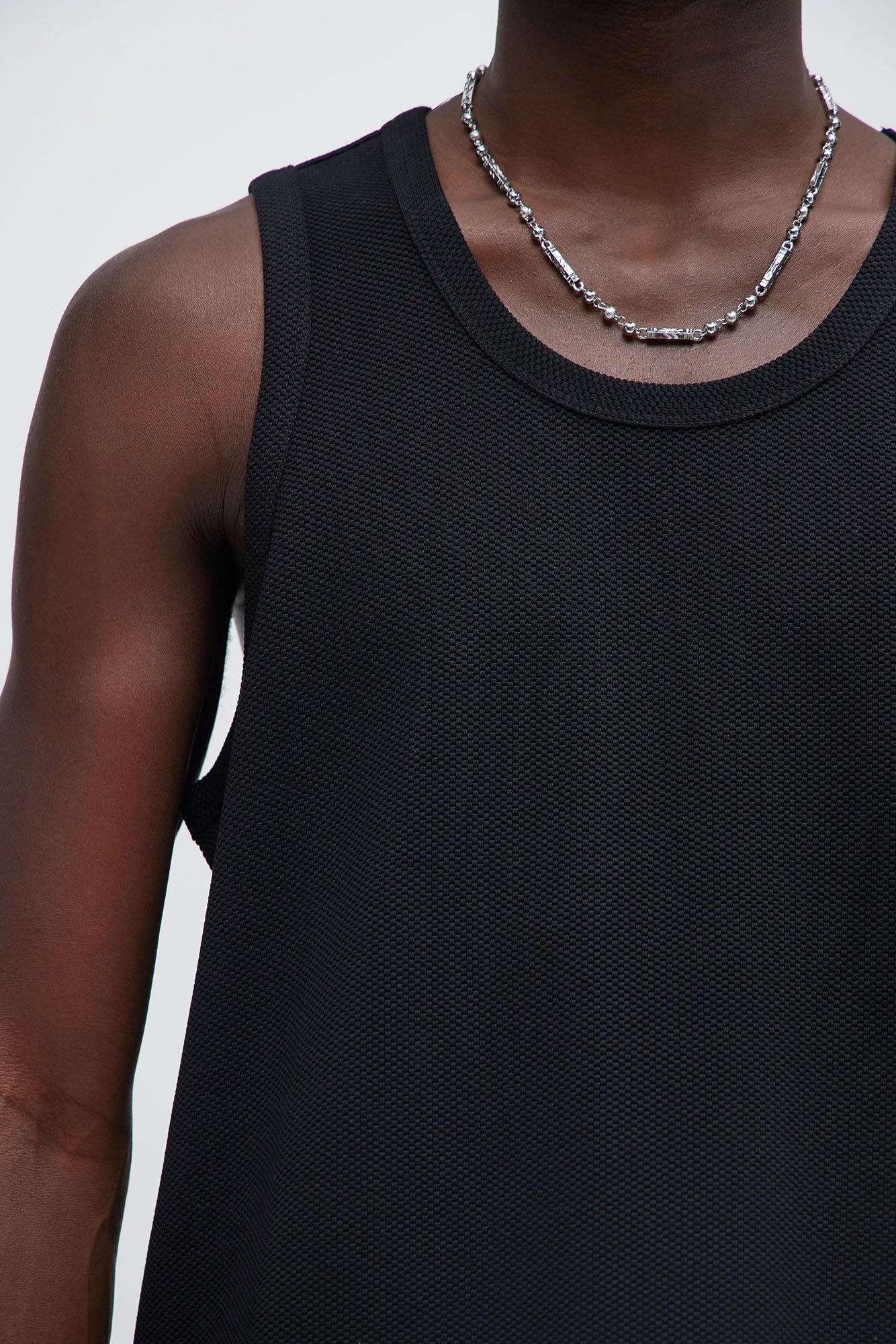 Kamryn Textured Tank Top - Black Product Image