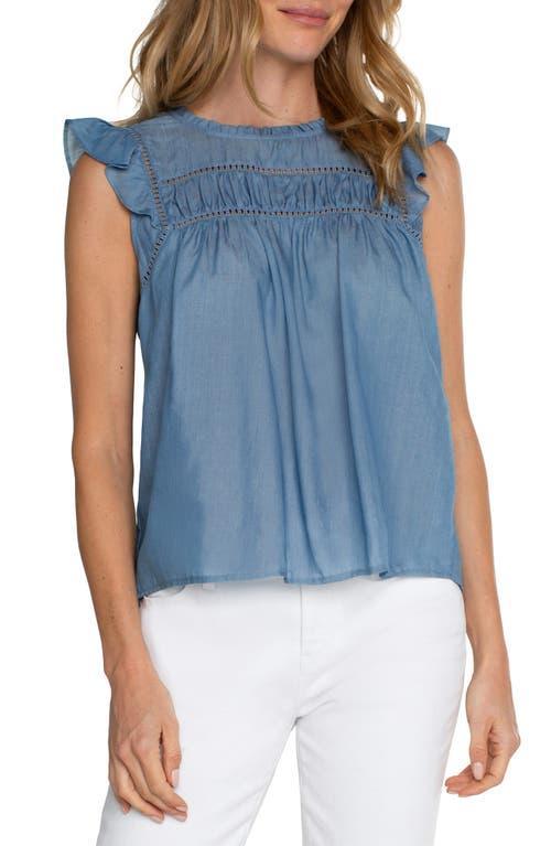 Liverpool Los Angeles Openwork Detail Flutter Sleeve Top Product Image