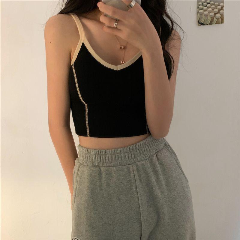 Contrast Trim Cropped Camisole Top Product Image