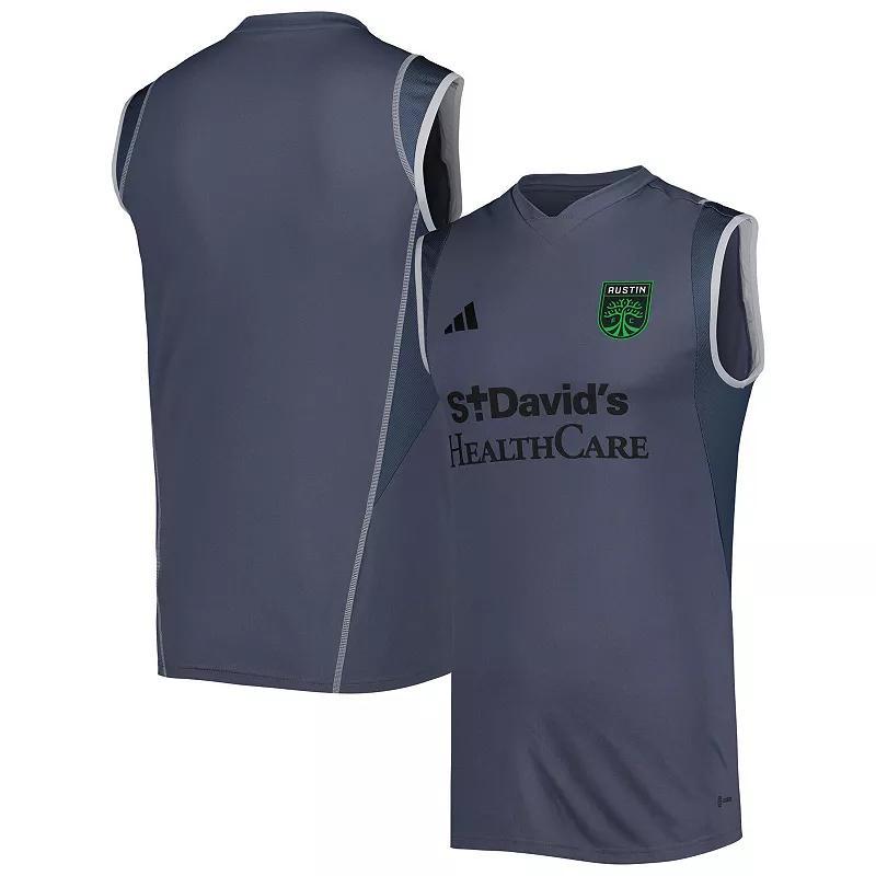 Mens adidas Gray Austin FC 2023 On-Field Sleeveless Training Jersey Product Image