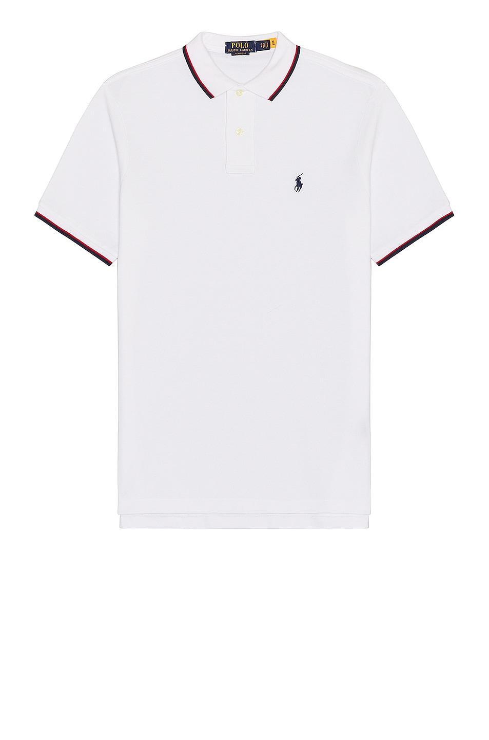 Polo Ralph Lauren Tipped Mesh Classic Polo in White. Size S, L, XL. Product Image