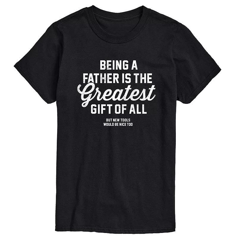 Big & Tall Fatherhood And New Tools Graphic Tee, Mens Black Product Image