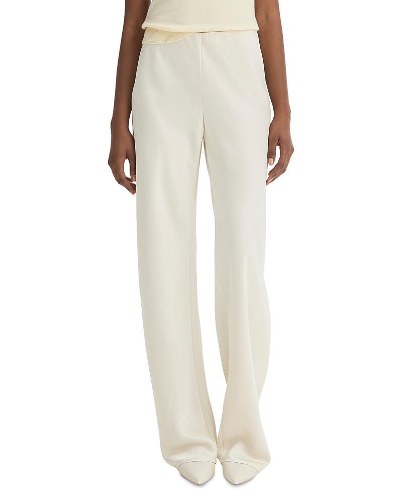 Womens Fluid Bias-Cut Satin High-Rise Trousers Product Image