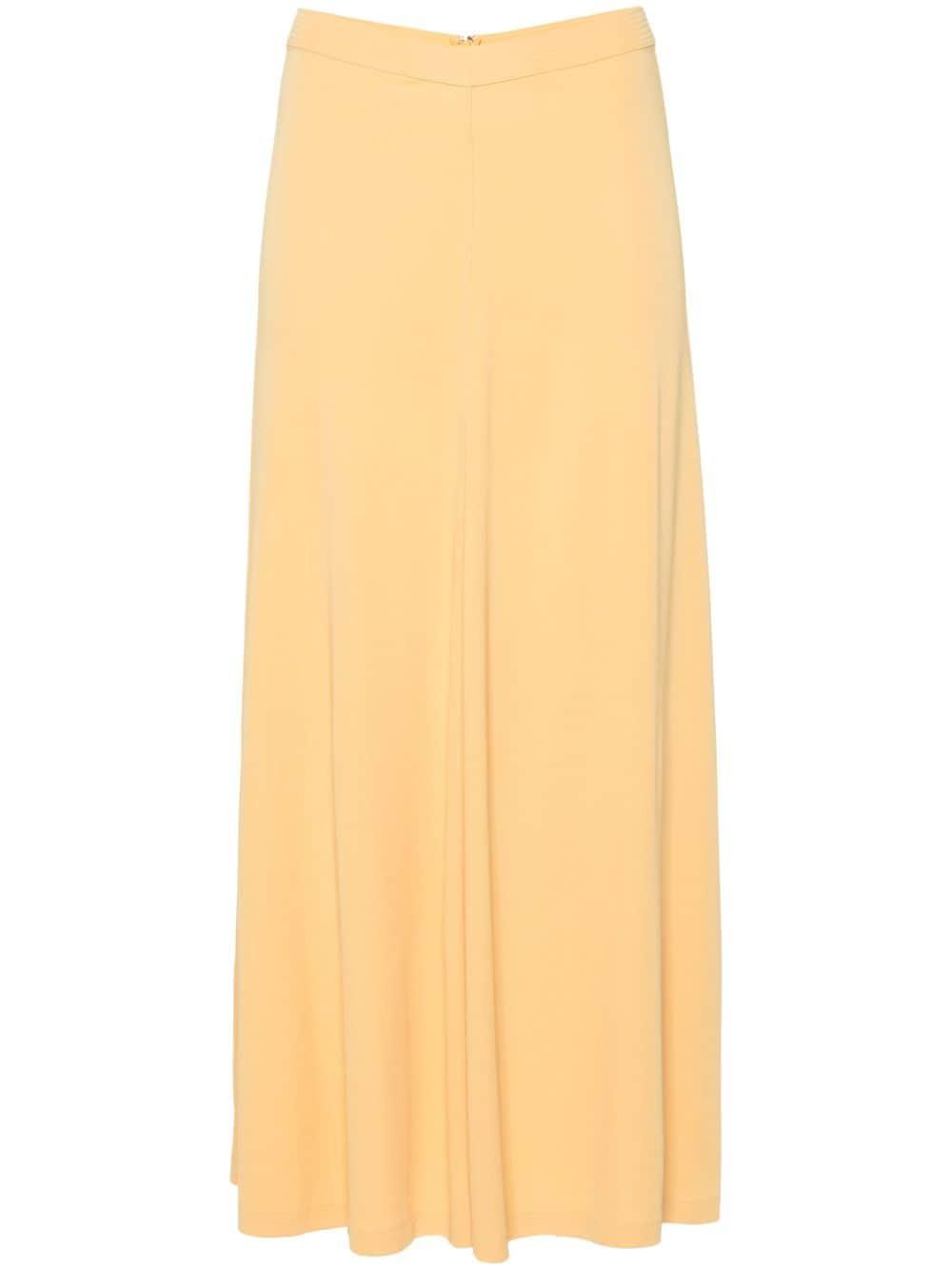 High-waisted Midi Skirt In Yellow Product Image