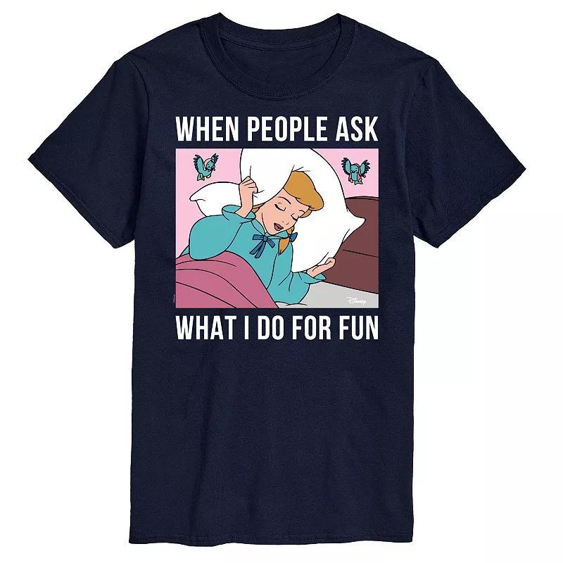 Disney Princess Big & Tall Sleeping For Fun Graphic Tee, Mens Product Image