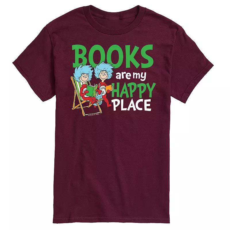 Mens Dr Seuss Books Are My Happy Place Graphic Tee Product Image