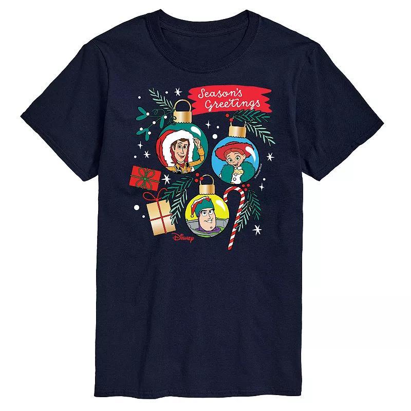 Disney / Pixars Toy Story 4 Big & Tall Season Greetings Ornaments Graphic Tee, Mens Blue Product Image