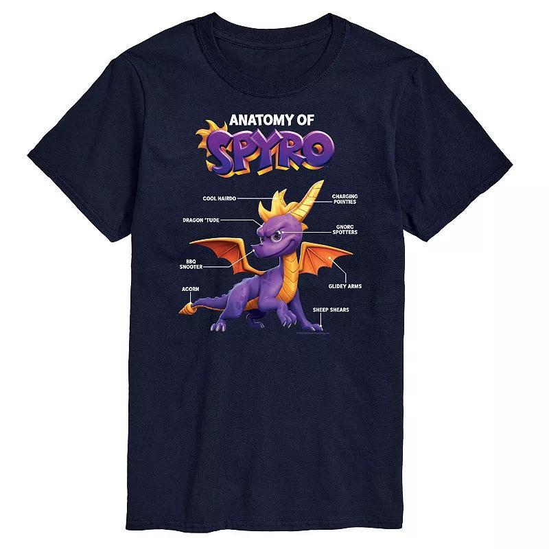 Big & Tall Spyro Anatomy Tee, Mens Blue Product Image