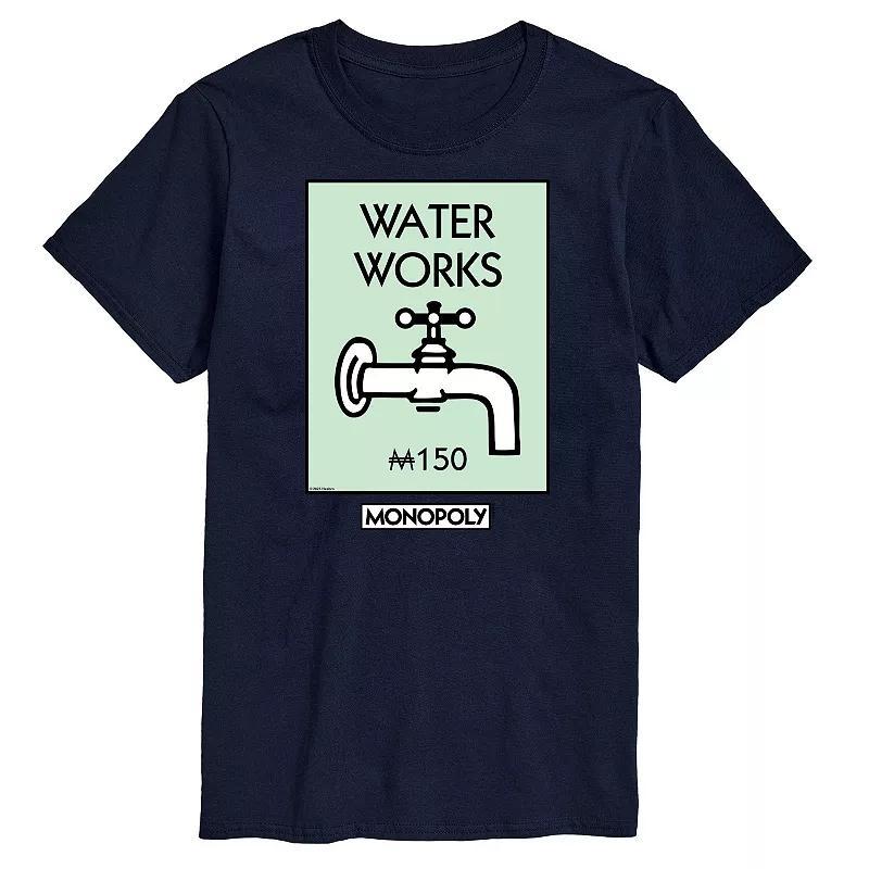 Big & Tall Monopoly Waterworks Graphic Tee, Mens Blue Product Image