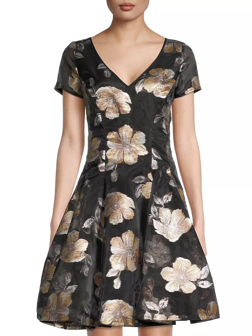 Floral Jacquard Fit & Flare Minidress Product Image