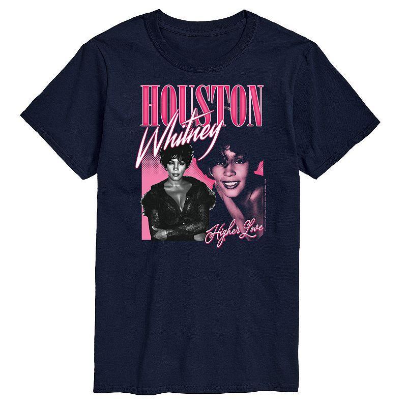 Mens Whitney Houston Higher Love Tee Blue Product Image