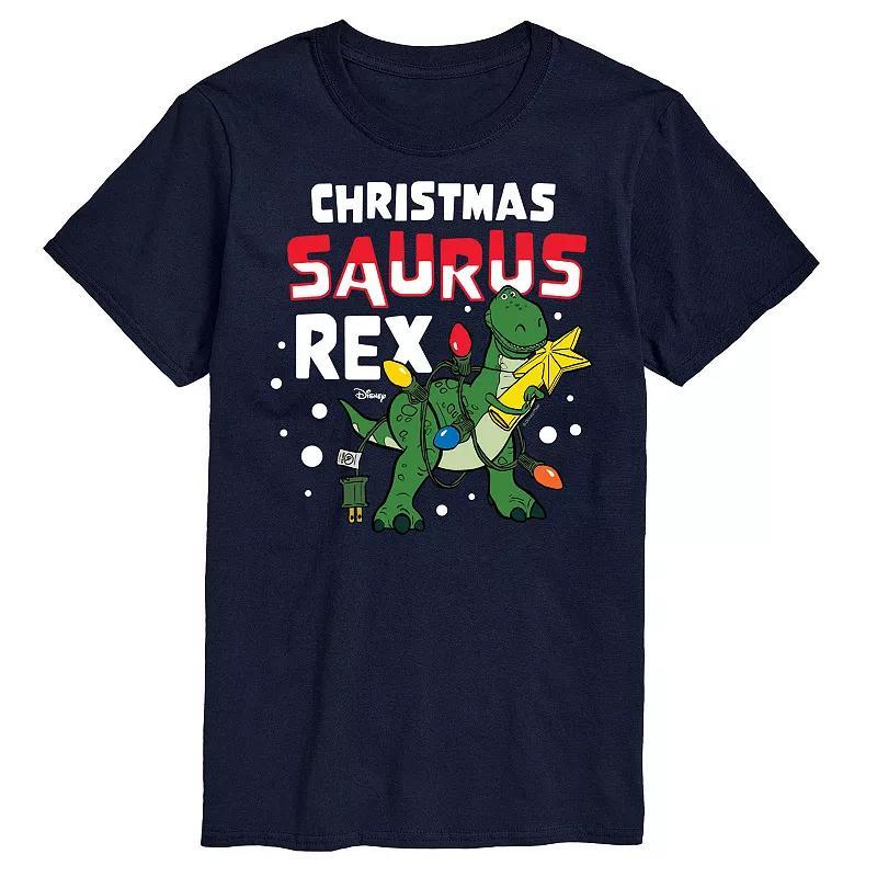 Disney / Pixars Toy Story Rex Big & Tall ChristmasSaurus Graphic Tee, Mens Blue Product Image