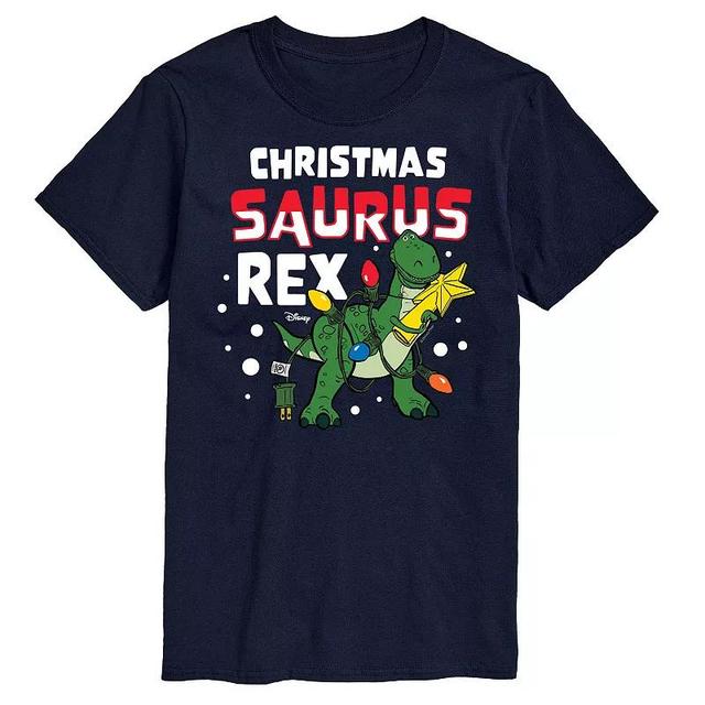 Disney / Pixars Toy Story Rex Mens Christmas Saurus Rex Graphic Tee Blue Product Image