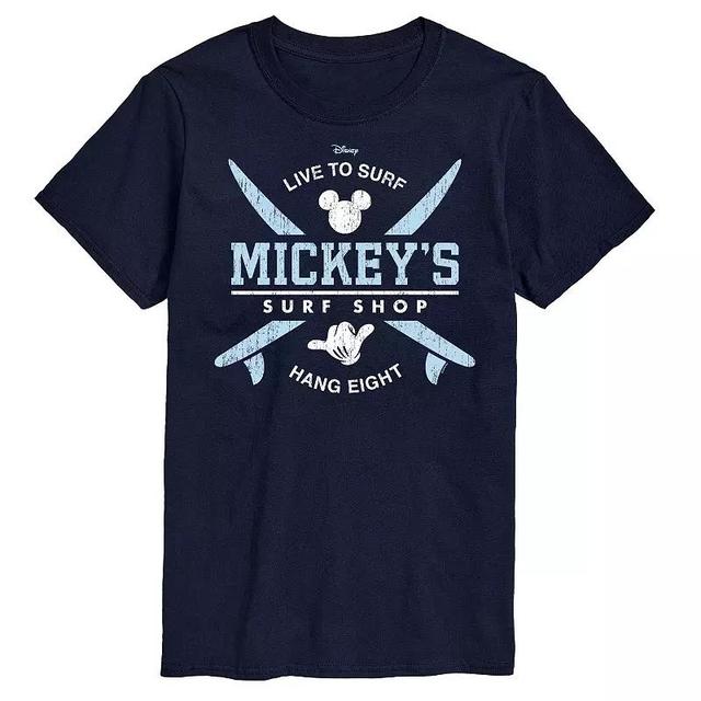 Disneys Mickey Mouse Big & Tall Surf Shop Graphic Tee, Mens Blue Product Image