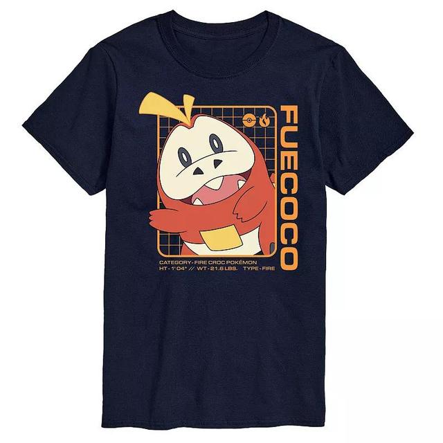 Mens Pokemon Fuecoco Stats Graphic Tee Blue Product Image