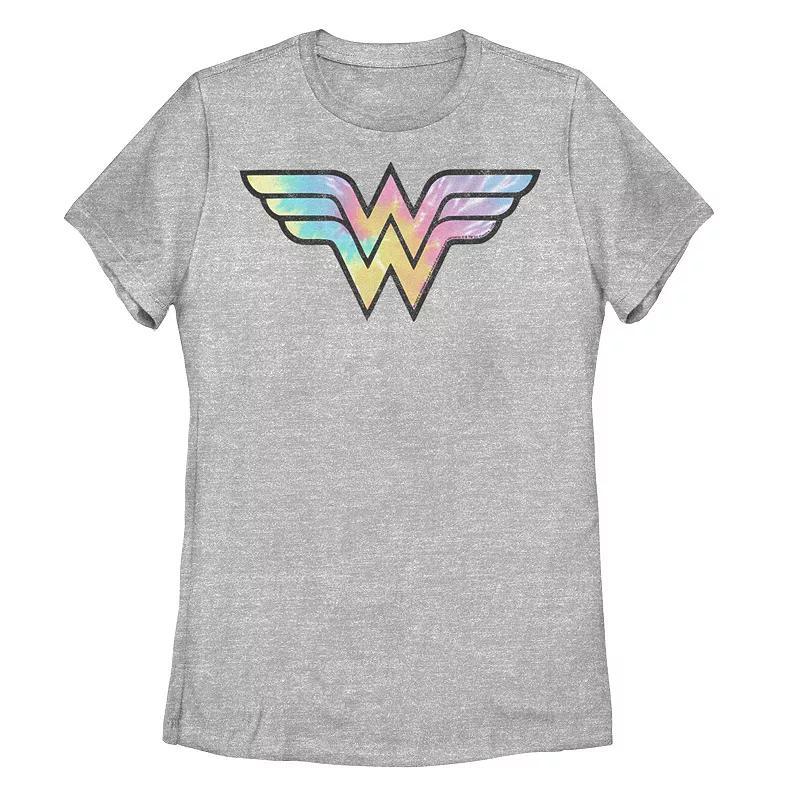 Juniors DC Comics Wonder Woman Tie-Dye Logo Graphic Tee, Girls Athletic Grey Product Image