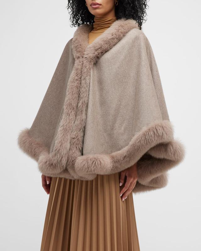 Cashmere Cape With Toscana Lamb Trim Product Image