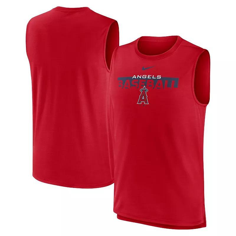 Mens Nike Los Angeles Angels Knockout Stack Exceed Muscle Tank Top Product Image