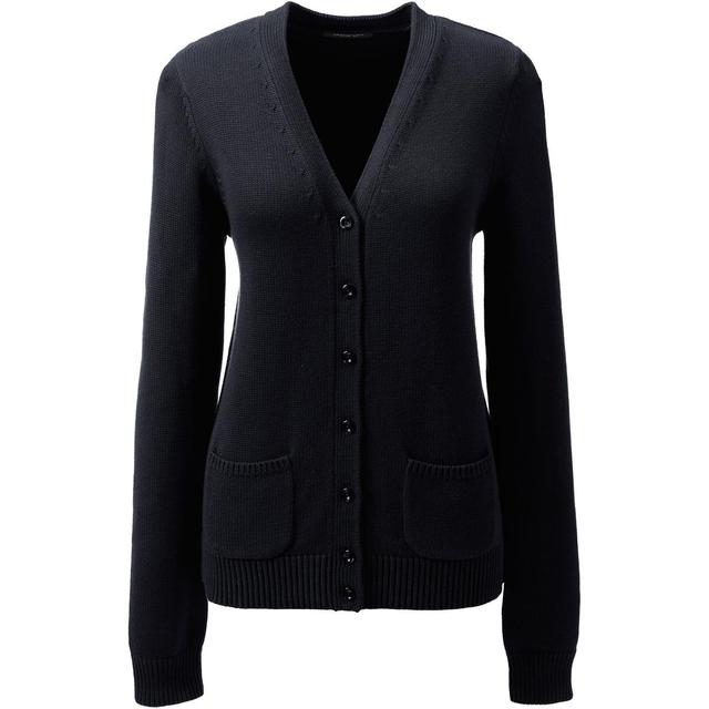 Lands End Womens School Uniform Cotton Modal Button Front Cardigan Sweater Product Image