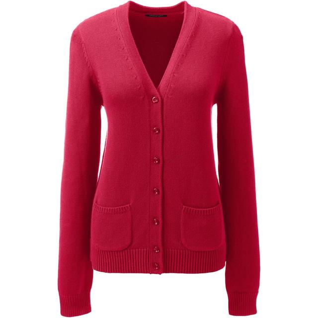 Lands End Womens School Uniform Cotton Modal Button Front Cardigan Sweater Product Image