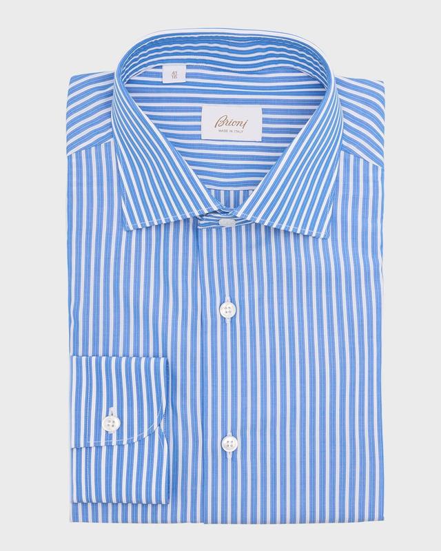 Mens Cotton Multi-Stripe Dress Shirt Product Image