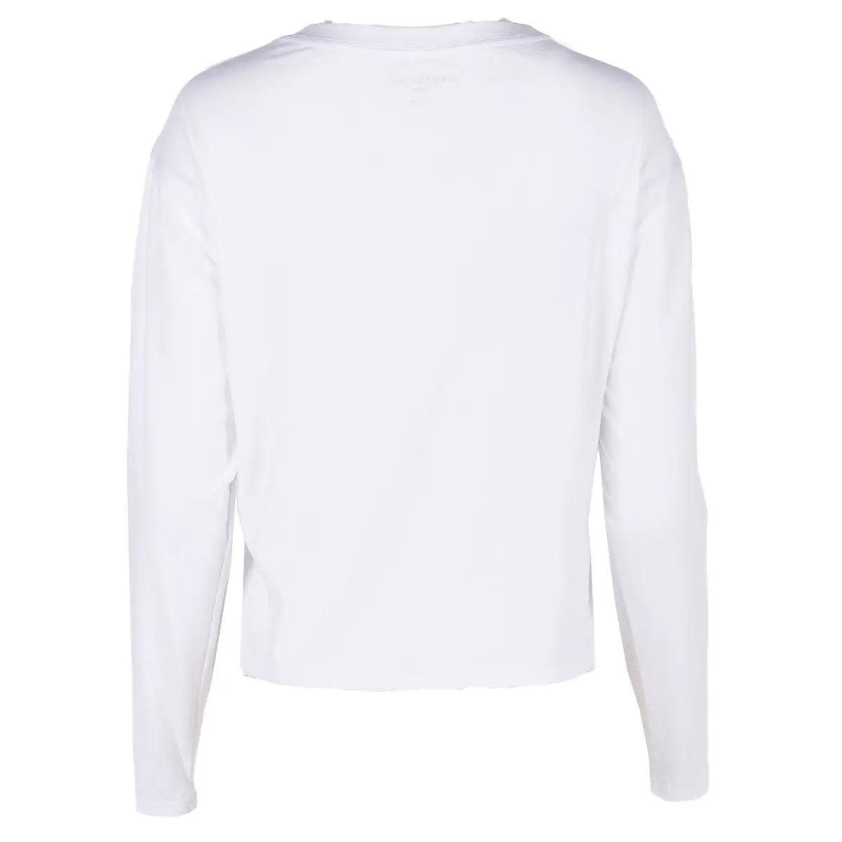 Calvin Klein Women's Sliced CKJ Logo Long Sleeve Crew Neck High Low Hem Tee Female Product Image