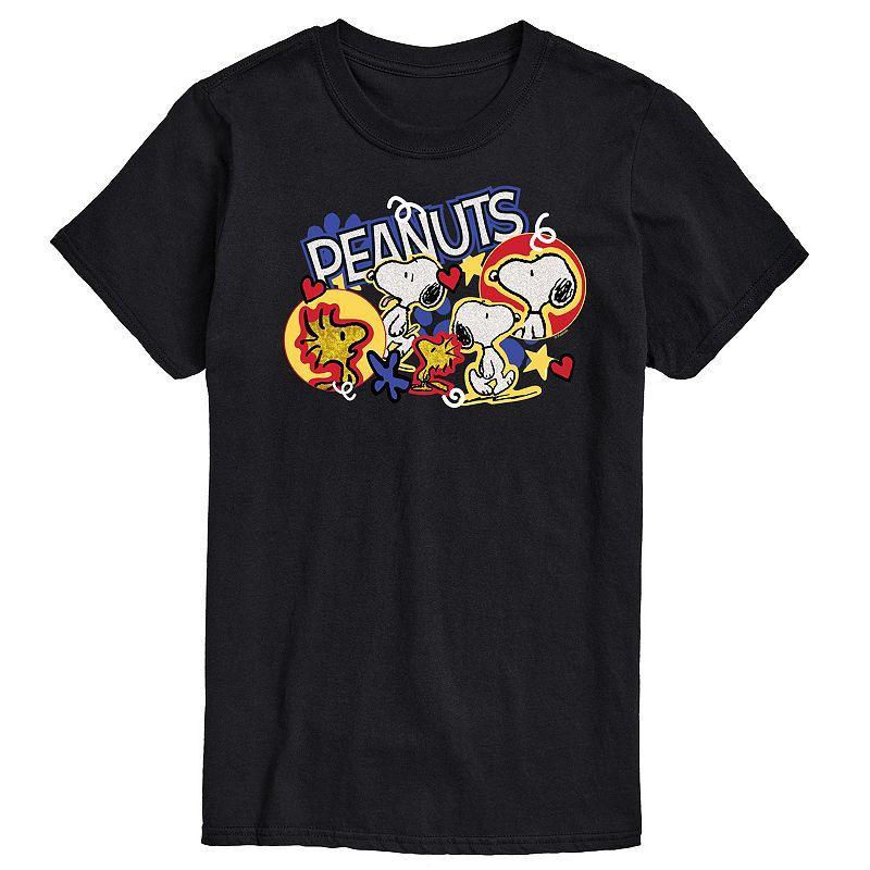 Mens Peanuts Snoopy Woodstock Graphic Tee Grey Gray Product Image