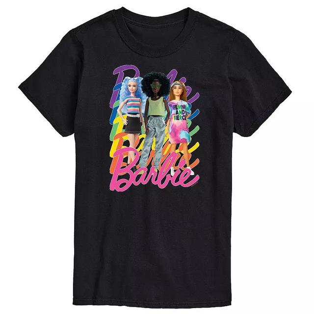 Big & Tall Barbie Pride Rainbow Logo Graphic Tee, Mens Product Image